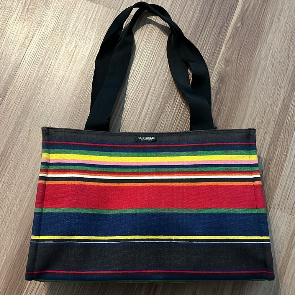 Vintage Kate Spade Striped Tote Shoulder Bag